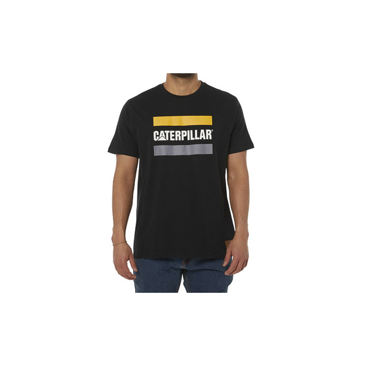 Caterpillar Clothing Sale - Caterpillar Work Logo Mens T-Shirts Black (164930-MLT)